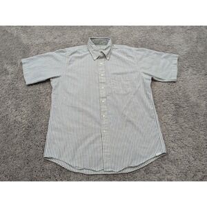 Vintage L.L. Bean‎ Button Up Shirt Mens 16.5 Short Sleeve Striped Casual